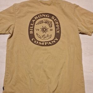 Billabong Men's Beige/Yellow Graphic Tee